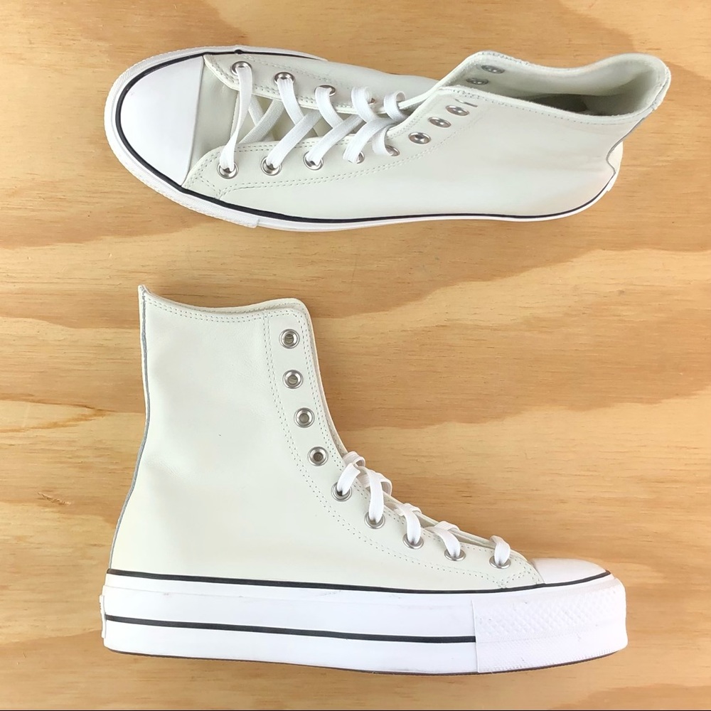 Converse Chuck Taylor All Star Extra High Platform Egret White Platform Shoes